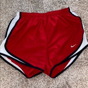 Red nike dri fit shorts
